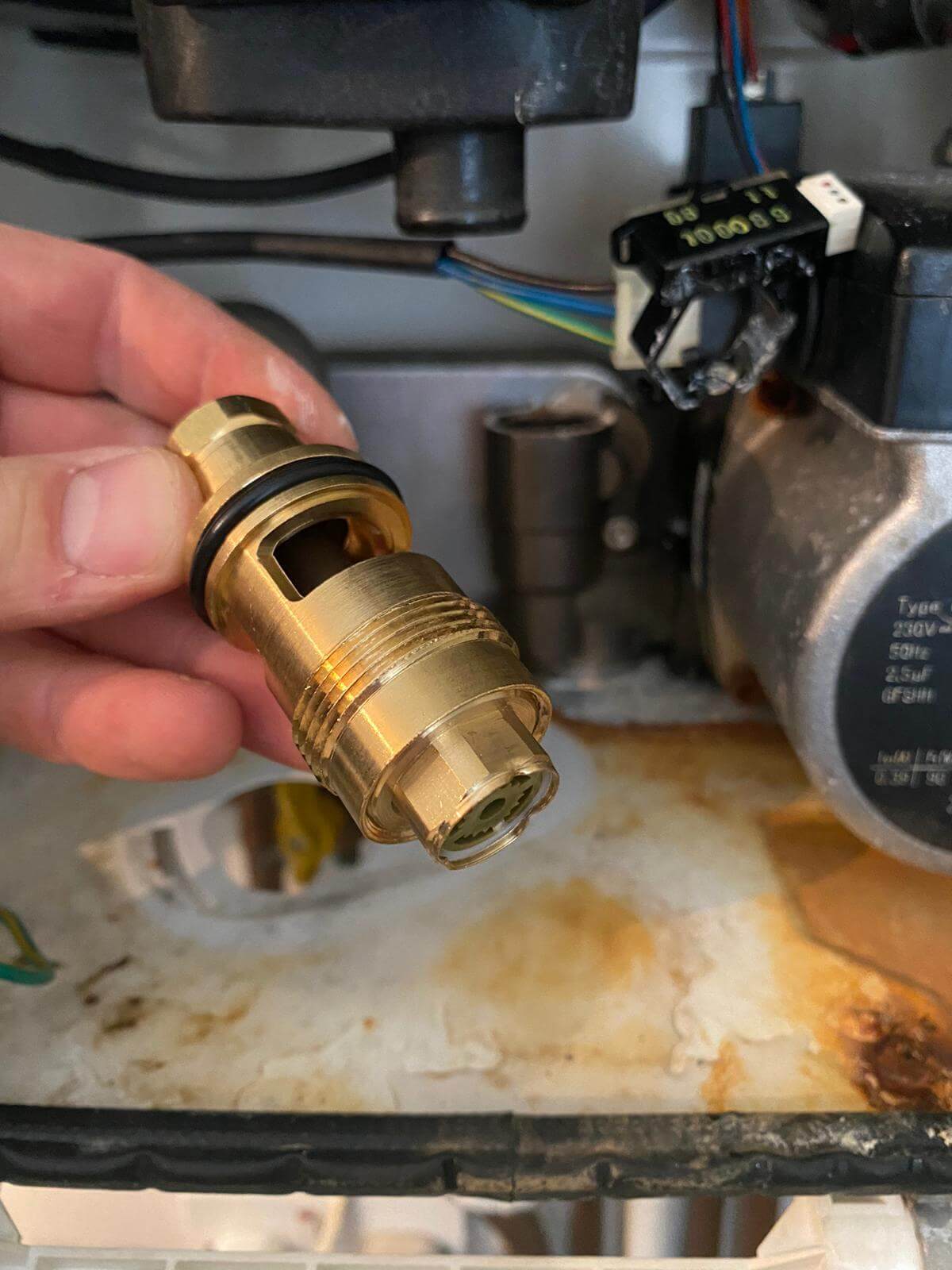 a new hall sensor on a boiler repair job