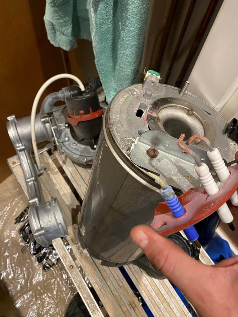 a full strip down service of a worcester bosch boiler