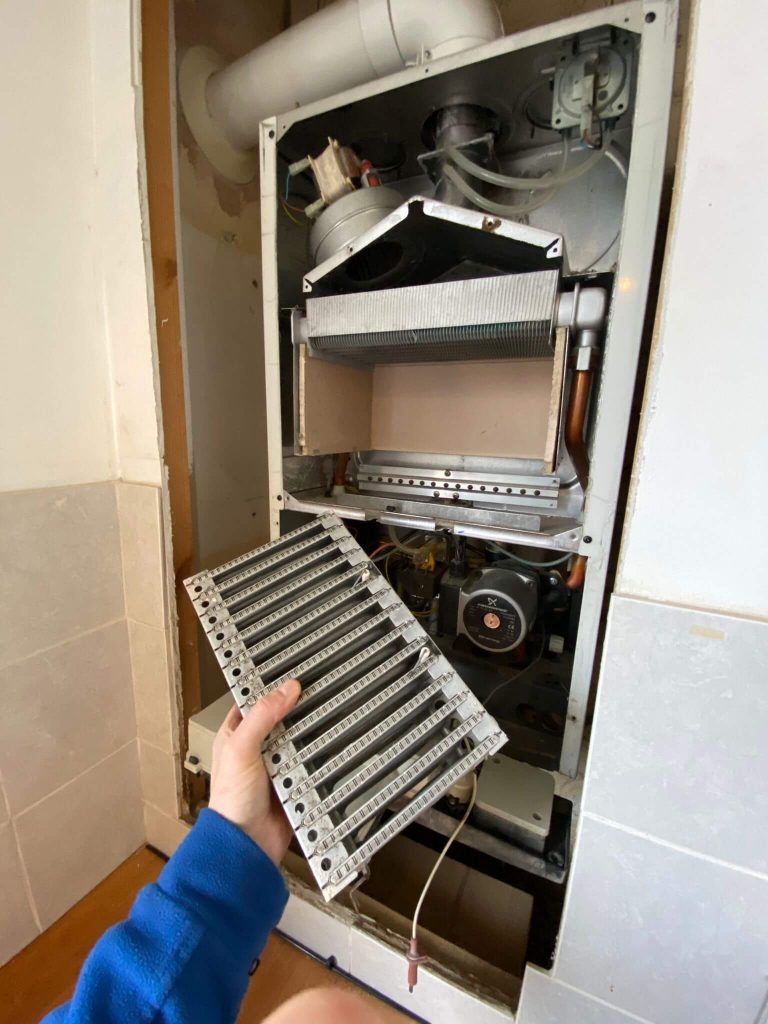 boiler strip down service for a baxi boiler in Saltcoats