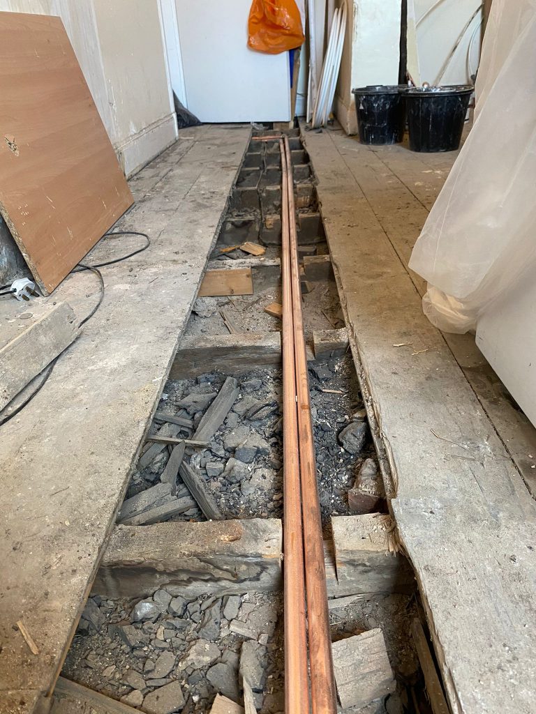copper piping installation